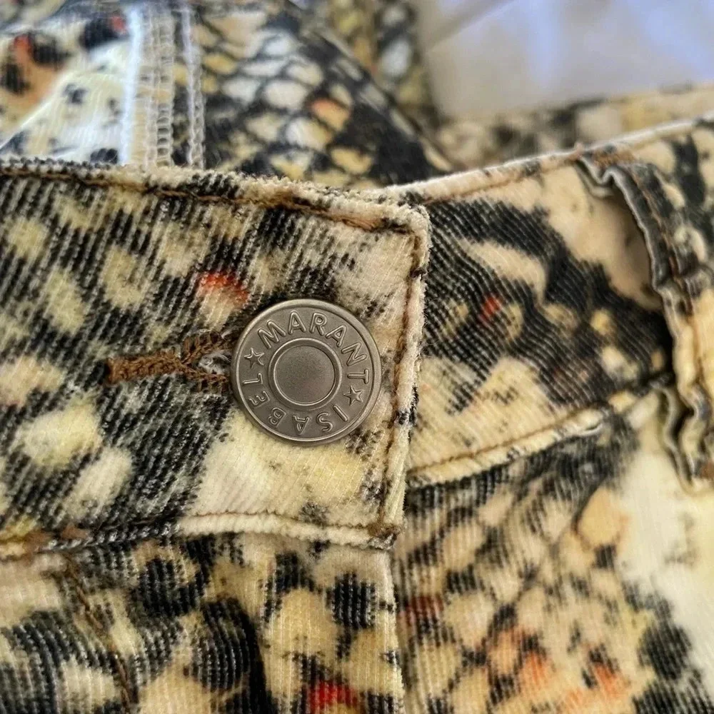Isabel Marant snake print corduroy pants
